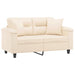 Tweezitsbank met kussens 120 cm microvezelstof beige