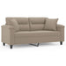 Tweezitsbank met kussens 140 cm microvezelstof taupe