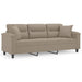 Driezitsbank met kussens 180 cm microvezelstof taupe