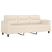 Driezitsbank met kussens 180 cm microvezelstof beige