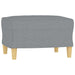 Fauteuil met voetenbank 60 cm stof lichtgrijs