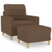 Fauteuil met voetenbank 60 cm stof bruin