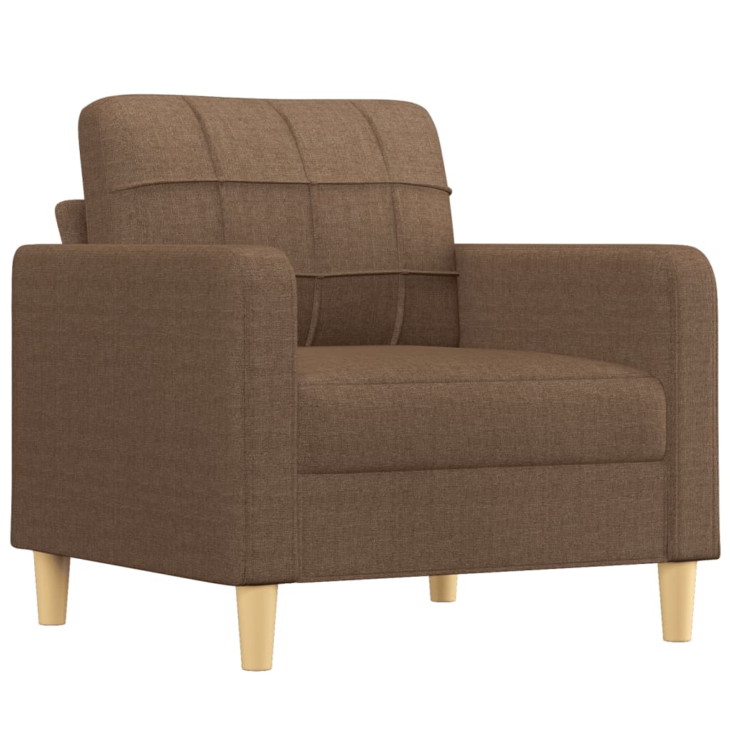 Fauteuil met voetenbank 60 cm stof bruin