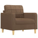 Fauteuil met voetenbank 60 cm stof bruin