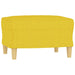 Fauteuil met voetenbank 60 cm stof lichtgeel