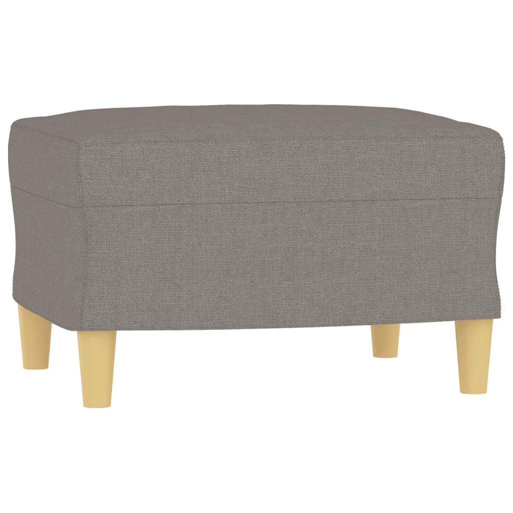 Driezitsbank met voetenbank 180 cm stof taupe