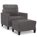 Fauteuil met voetenbank 60 cm kunstleer grijs