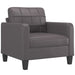 Fauteuil met voetenbank 60 cm kunstleer grijs