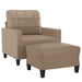 Fauteuil met voetenbank 60 cm kunstleer cappuccinokleurig