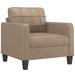 Fauteuil met voetenbank 60 cm kunstleer cappuccinokleurig