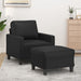 Fauteuil met voetenbank 60 cm kunstleer zwart