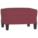 Fauteuil met voetenbank 60 cm stof wijnrood