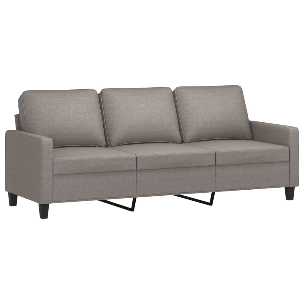 Driezitsbank met voetenbank 180 cm stof taupe