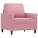 Fauteuil Met Voetenbank 60 Cm Fluweel Roze