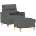 Fauteuil met voetenbank 60 cm stof donkergrijs