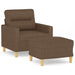 Fauteuil met voetenbank 60 cm stof bruin