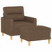 Fauteuil met voetenbank 60 cm stof bruin