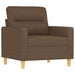 Fauteuil met voetenbank 60 cm stof bruin