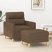 Fauteuil met voetenbank 60 cm stof bruin