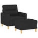 Fauteuil met voetenbank 60 cm stof zwart