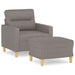 Fauteuil met voetenbank 60 cm stof taupe