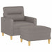 Fauteuil met voetenbank 60 cm stof taupe