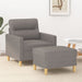 Fauteuil met voetenbank 60 cm stof taupe