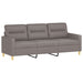 Driezitsbank met voetenbank 180 cm stof taupe
