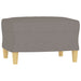Driezitsbank met voetenbank 180 cm stof taupe