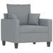 Fauteuil met voetenbank 60 cm stof lichtgrijs