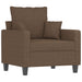 Fauteuil met voetenbank 60 cm stof bruin