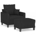 Fauteuil met voetenbank 60 cm stof zwart