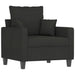 Fauteuil met voetenbank 60 cm stof zwart