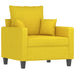 Fauteuil met voetenbank 60 cm stof lichtgeel