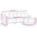 Driezitsbank met voetenbank 180 cm stof taupe