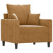 Fauteuil met voetenbank 60 cm fluweel bruin