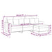 Driezitsbank Met Voetenbank 180 Cm Fluweel Roze