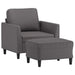 Fauteuil met voetenbank 60 cm kunstleer grijs