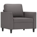 Fauteuil met voetenbank 60 cm kunstleer grijs