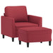 Fauteuil met voetenbank 60 cm kunstleer wijnrood
