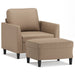 Fauteuil met voetenbank 60 cm kunstleer cappuccinokleurig