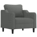 Fauteuil met voetenbank 60 cm stof donkergrijs