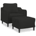 Fauteuil met voetenbank 60 cm stof zwart