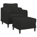 Fauteuil met voetenbank 60 cm stof zwart
