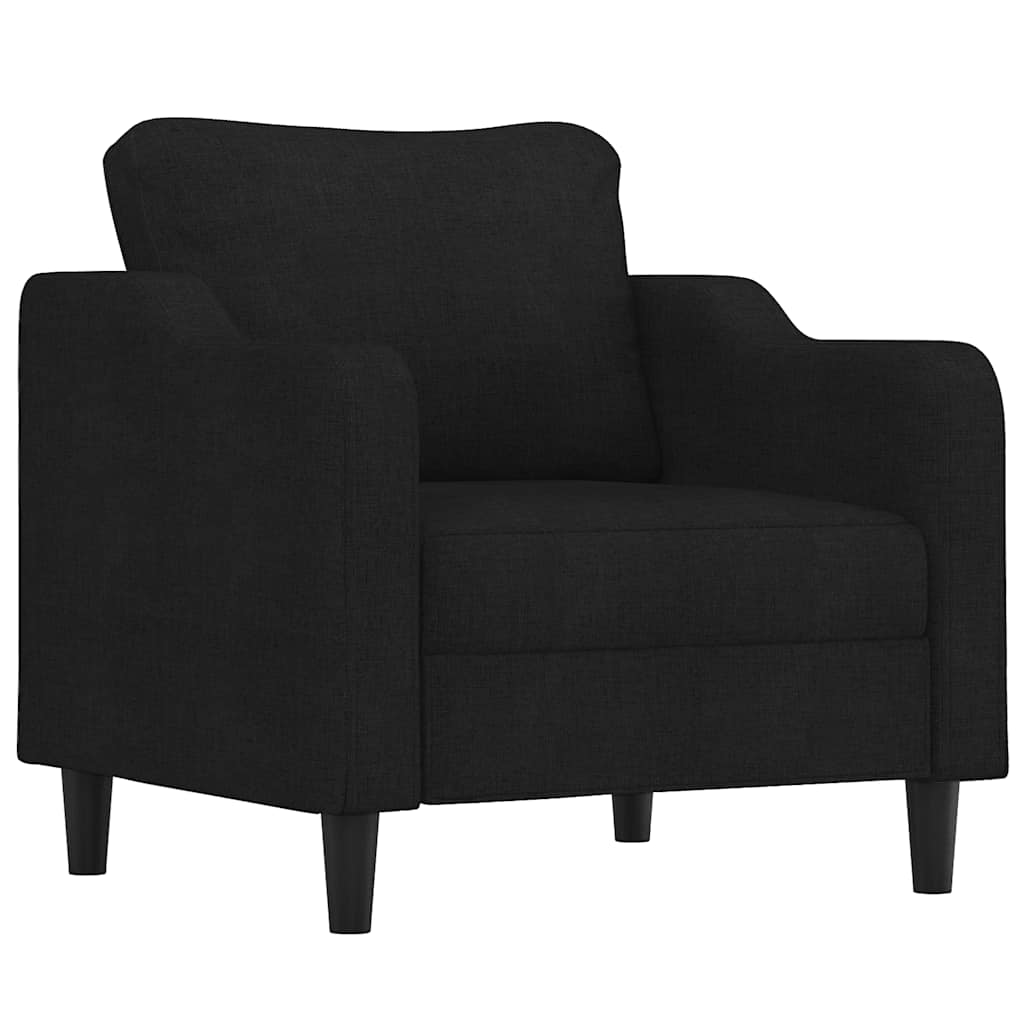 Fauteuil met voetenbank 60 cm stof zwart