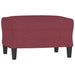 Fauteuil met voetenbank 60 cm stof wijnrood