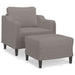 Fauteuil met voetenbank 60 cm stof taupe
