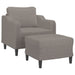 Fauteuil met voetenbank 60 cm stof taupe