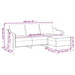 Driezitsbank met voetenbank 180 cm stof taupe