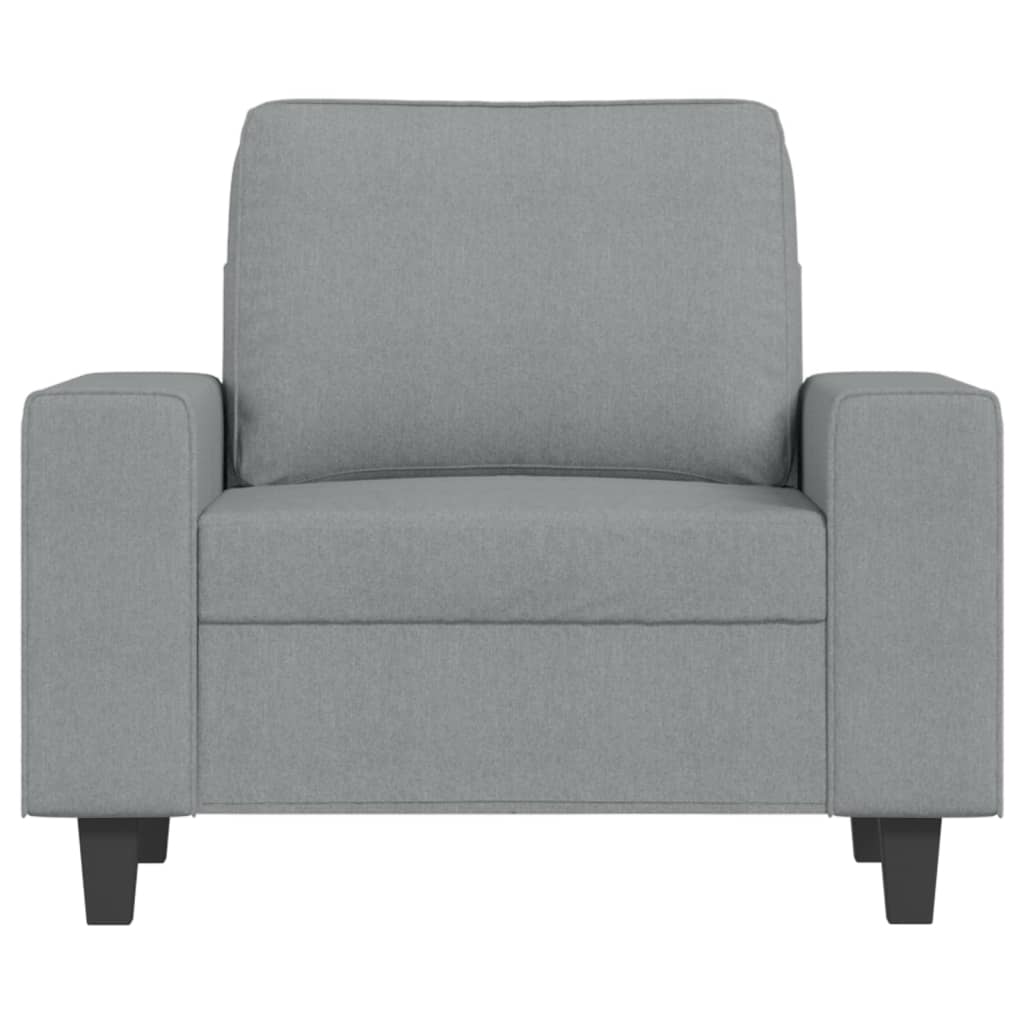 Fauteuil met voetenbank 60 cm stof lichtgrijs